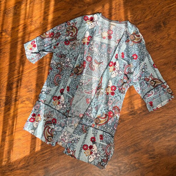 Knox Rose Jackets & Blazers - Knox Rose Boho Patchwork Kimono Cardigan – Size XL